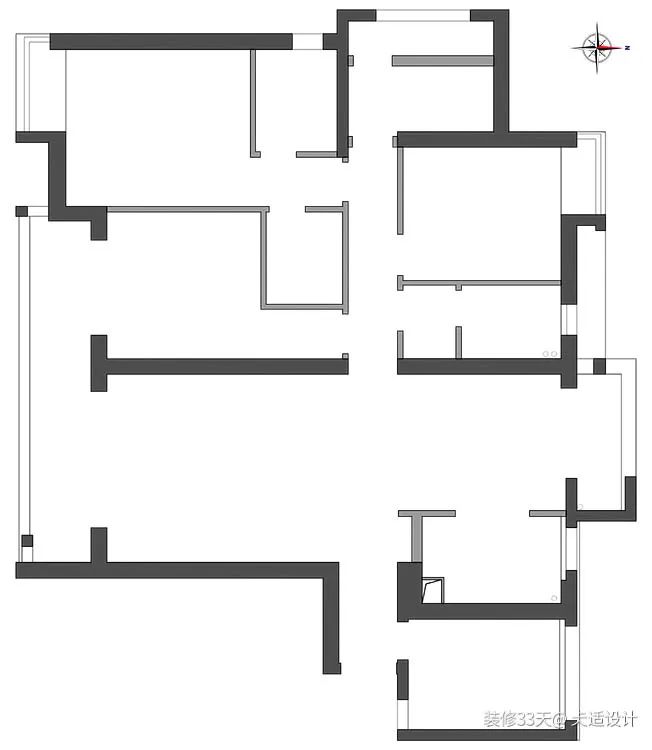 室内设计：玄关柜体隔断+大板素面柔光砖，营造静谧氛围